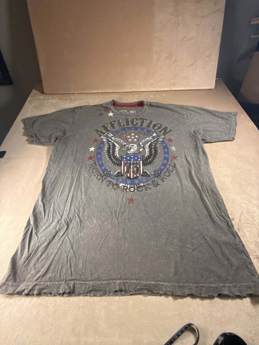 Affliction Born to Rock & Roll distressed Tee (A4-2040)